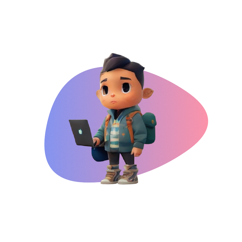 Illustration 3D d'une personne travaillant sur un site web